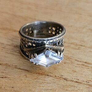 Silpada Art Deco Marquise Cut Cubic Zirconia Ring Size 6.5